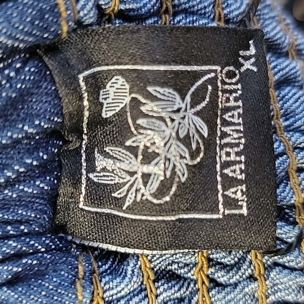 LA Armario Blue Denim Canadian Tuxedo Tube Top Size XLarge NWT - Picture 6 of 7